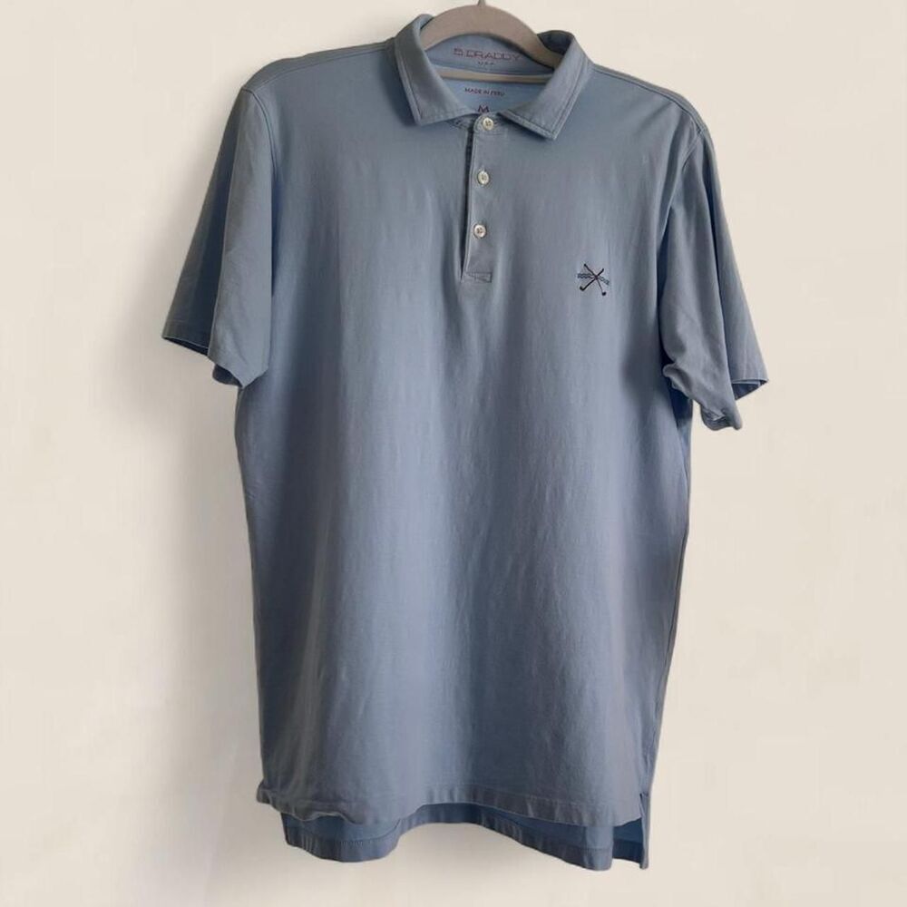 B. Draddy Men’s Pima Cotton Golf Polo Shirt Blue Size Medium Country Club